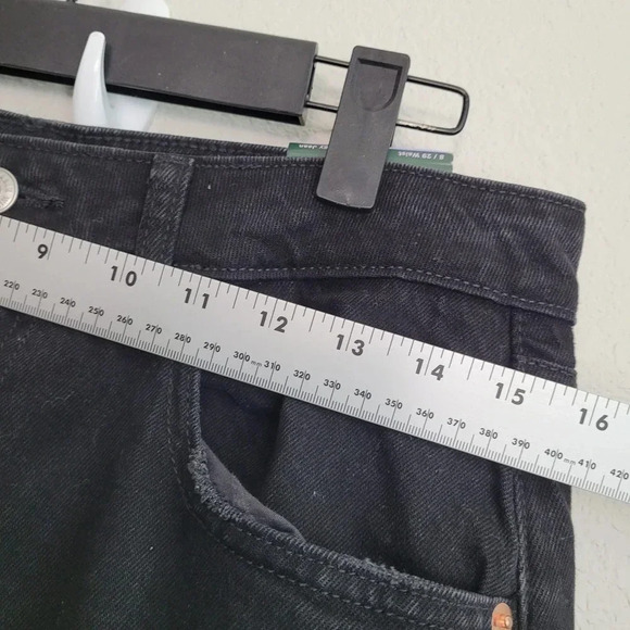 Wild Fable Womens Straight Baggy Jeans 8 Black Denim Distressed High-Rise NEW - Picture 8 of 9